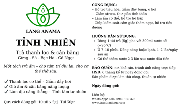 tỉnh nhiên trà thanh lọc & cân bằng tự nhiên | made by trần thanh nga